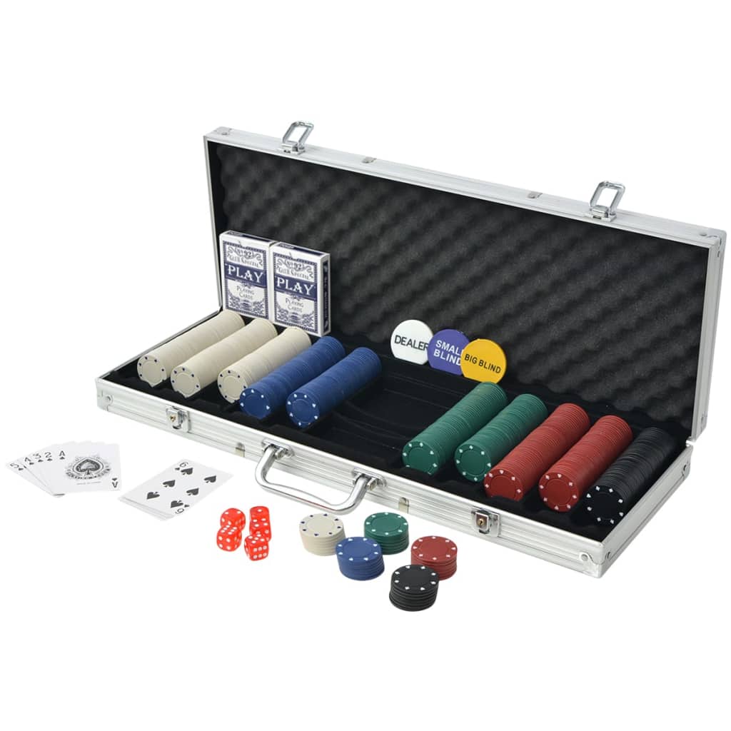 Vidaxl Poker -Set mit 500 Chips Aluminium