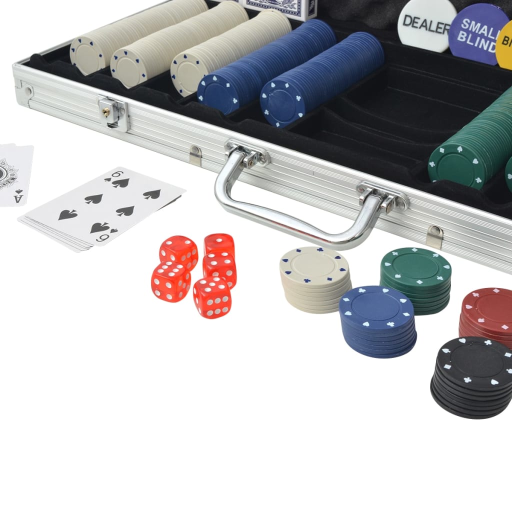 Ensemble de poker Vidaxl avec 500 puces en aluminium