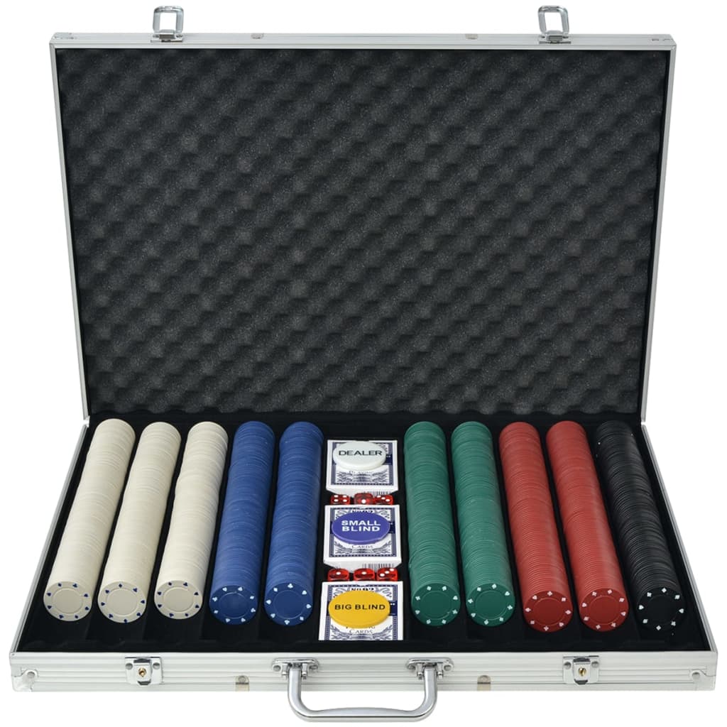 Vidaxl pokerset met 1000 chips aluminium