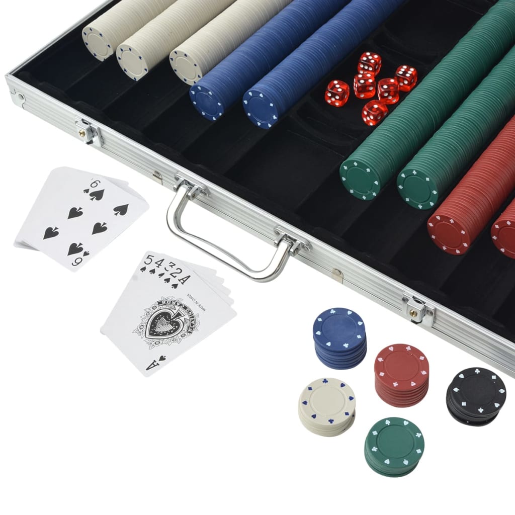 Vidaxl -Poker -Set mit 1000 Chips Aluminium