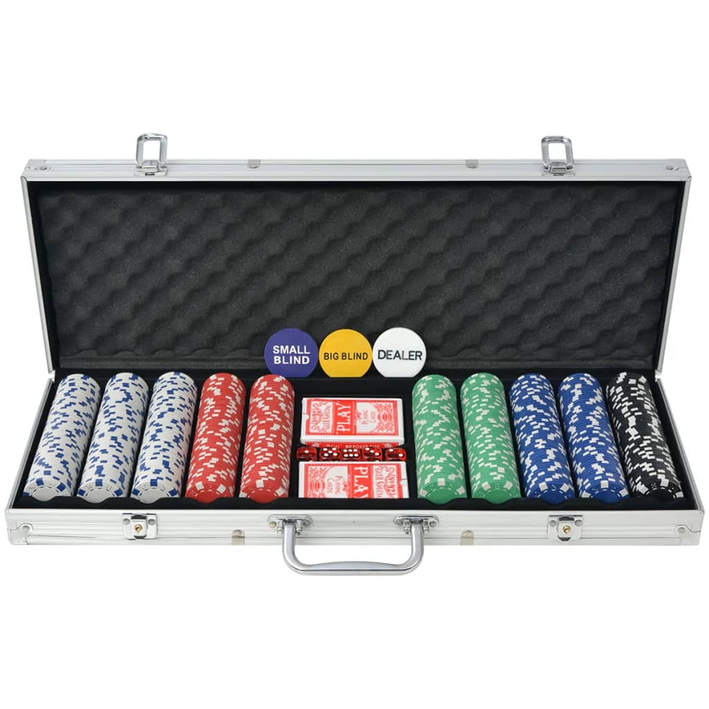 Vidaxl Poker Set med 500 chips aluminium