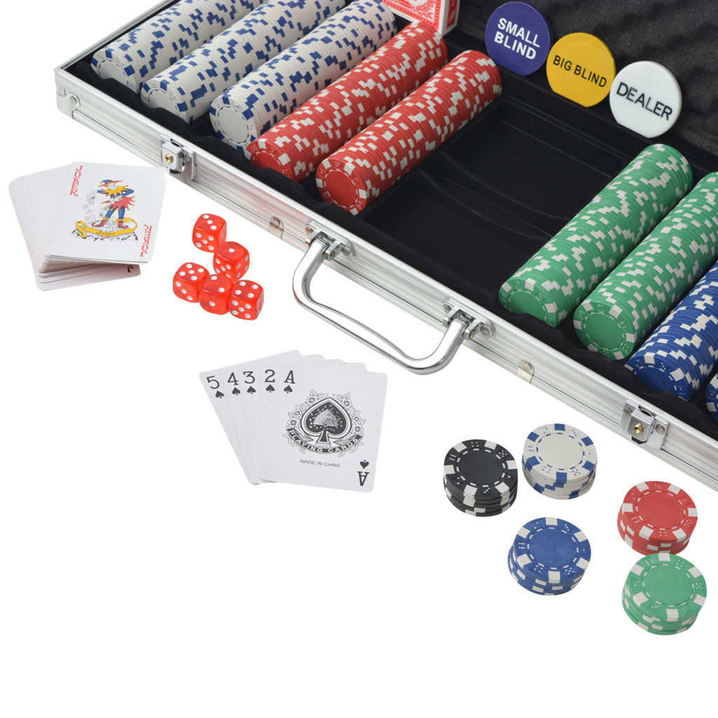 Vidaxl poker sett med 500 chips aluminium