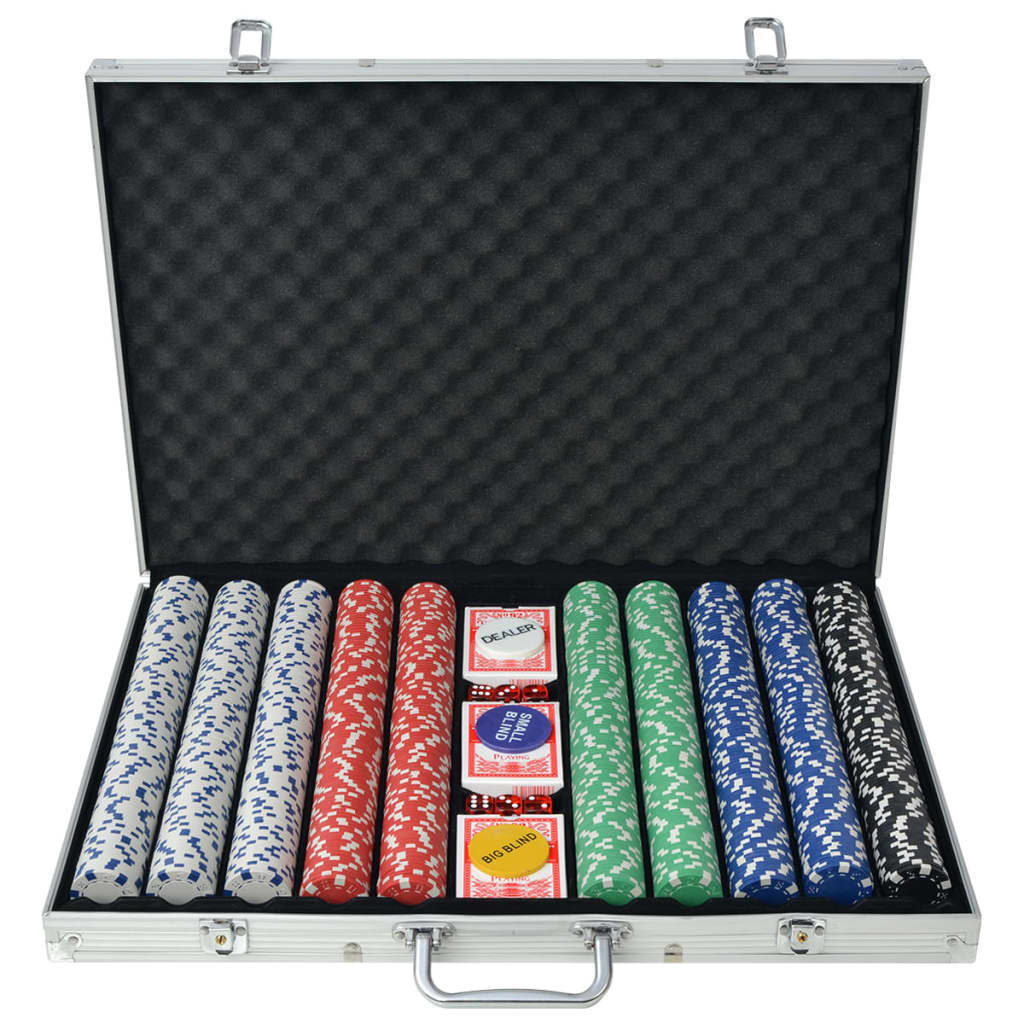 Vidaxl Poker sæt med 1000 chips aluminium