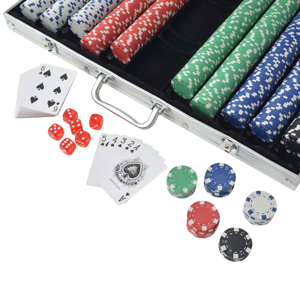 Vidaxl poker sett med 1000 chips aluminium