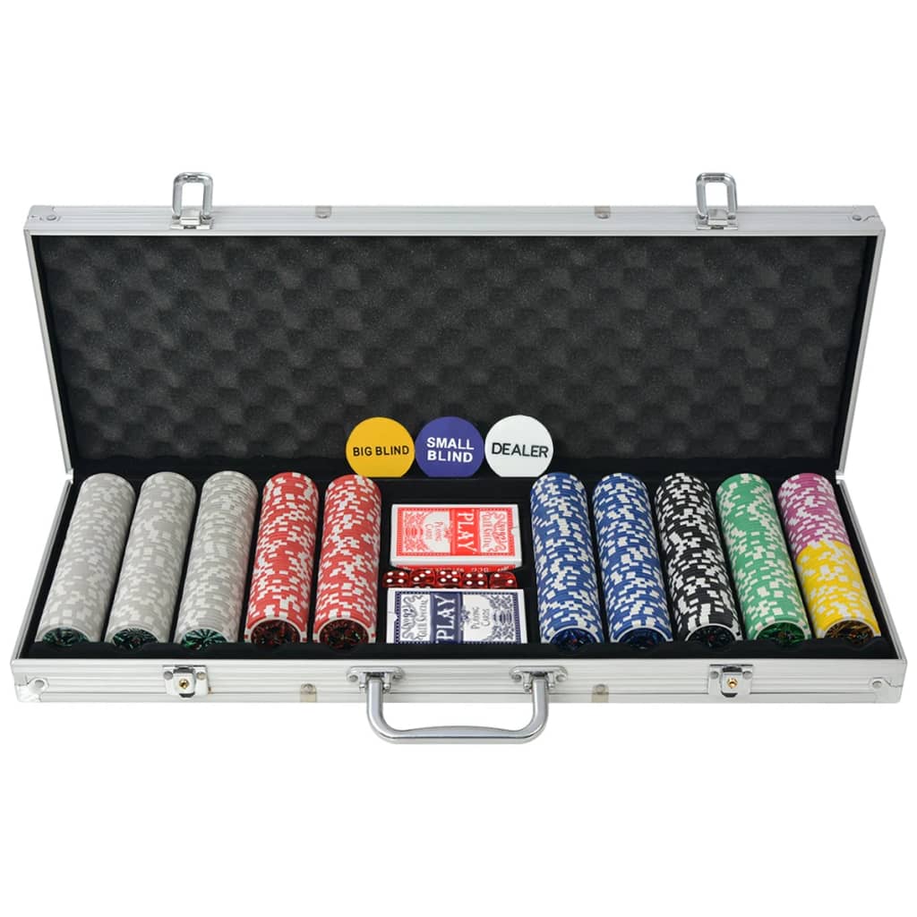 Vidaxl Poker Set med 500 chips aluminium