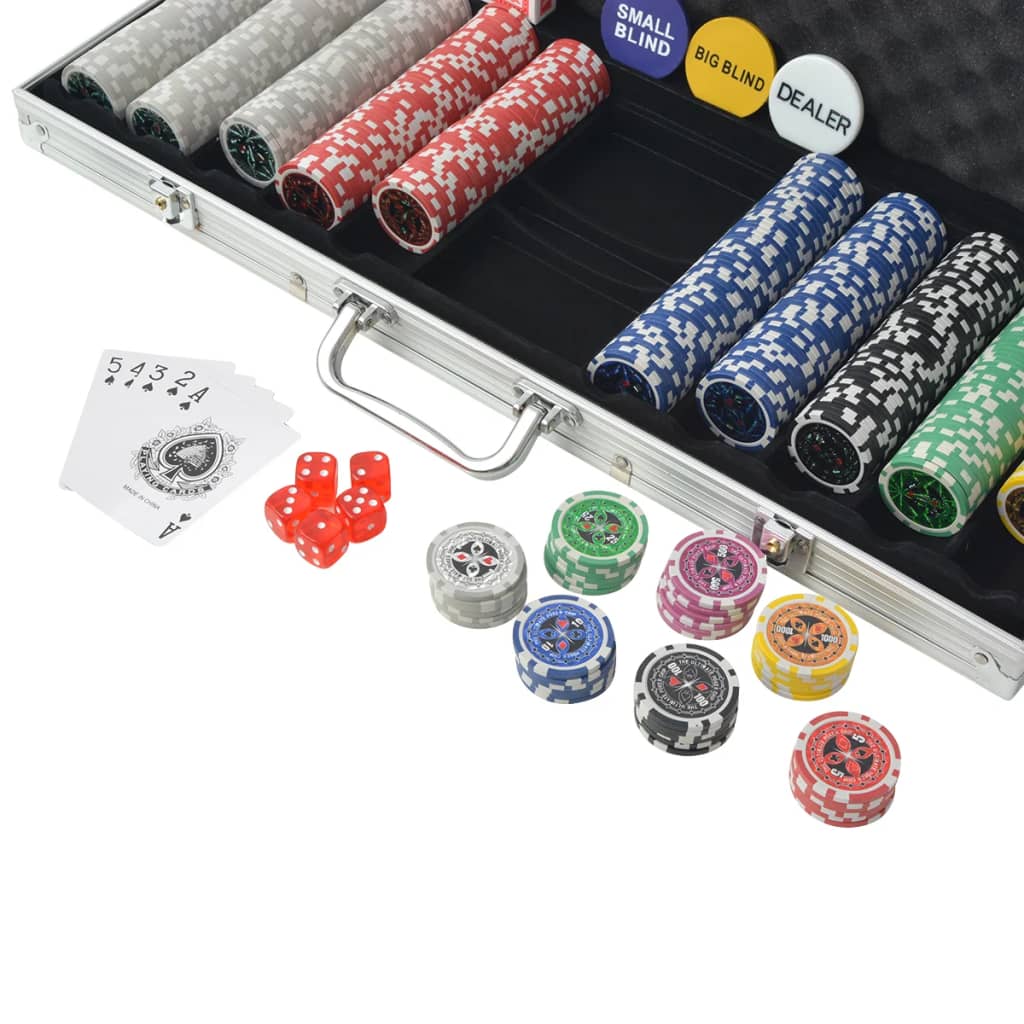 Vidaxl poker sett med 500 chips aluminium