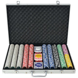 Vidaxl Poker Set z 1000 laserskimi čipi aluminij