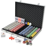 Ensemble de poker Vidaxl avec 1000 puces laser en aluminium