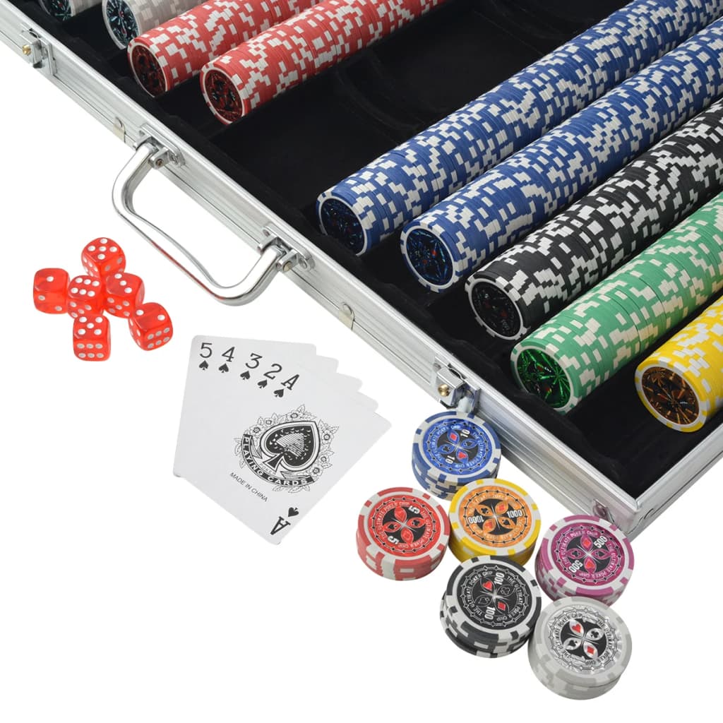 Ensemble de poker Vidaxl avec 1000 puces laser en aluminium