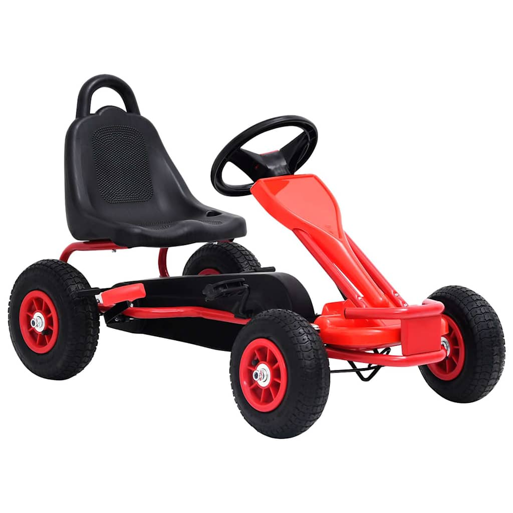 Vidaxl Go -Kart mit Pedalen und pneumatischen Reifen rot