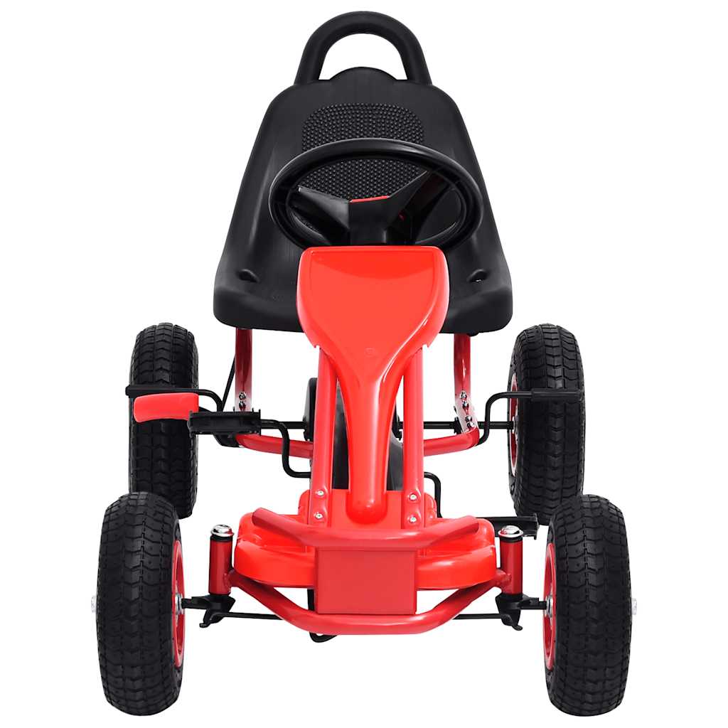 Vidaxl Go -Kart mit Pedalen und pneumatischen Reifen rot