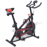 VidaXL exercise bike with heart rate sensors black and red