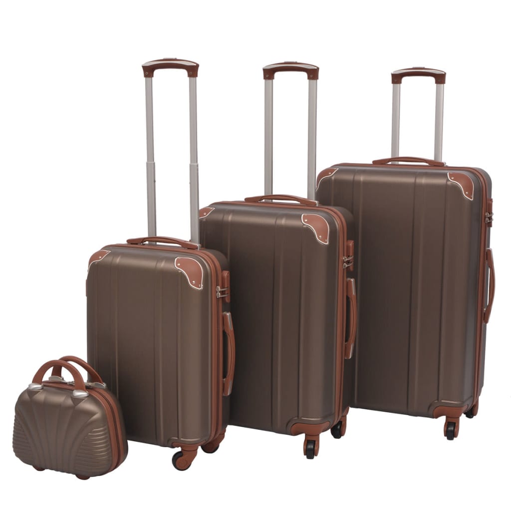 Vidaxl Hard Rolling Case Set Brown 4-DLG