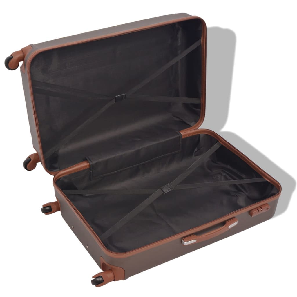 Vidaxl Hard Rolling Case Set Brown 4-DLG