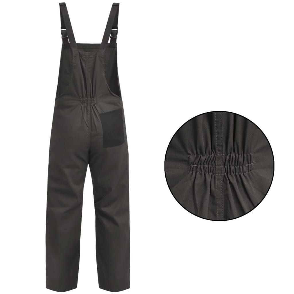 Vidaxl män Dungarees Size L Grå