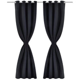 Vidaxl curtains with metal rings blackout 135x175 cm black 2 sts