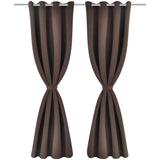 Vidaxl gordijnen met metalen ringen verduisterend 135x175 bruin 2 st