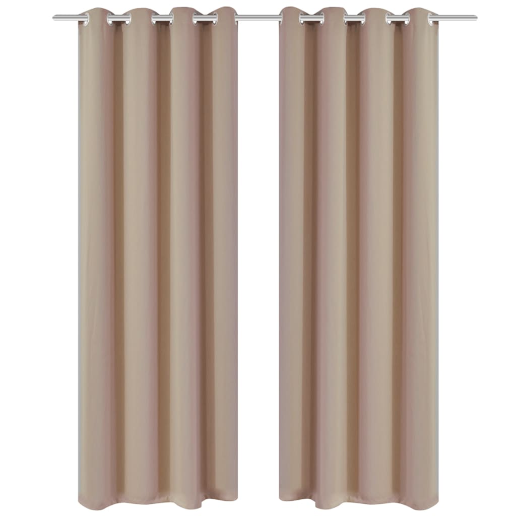 Vidaxl -gardiner med metallringar Blackout 135x175 Cream 2 PCS