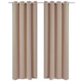 Vidaxl -gardiner med metallringar Blackout 135x175 Cream 2 PCS