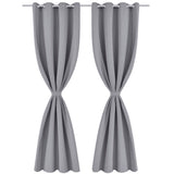 Vidaxl Gardinen mat Metall Réngsbréif 135x175 Gray 2 PCs