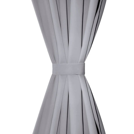 Vidaxl gordijnen met metalen ringen verduisterend 135x175 grijs 2 st
