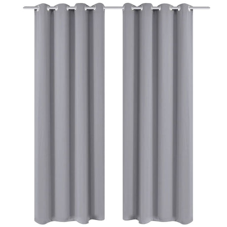 Vidaxl gordijn met metalen ringen verduisterend 270x245 grijs