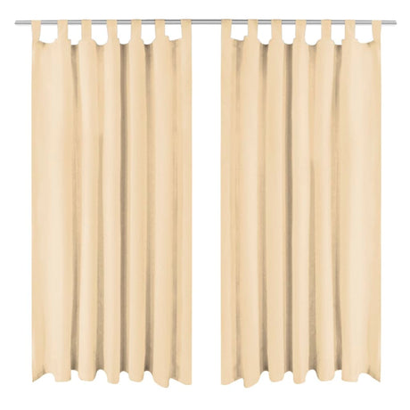 Vidaxl micro-satijnen gordijnen met lussen 140x225 cm beige 2 st