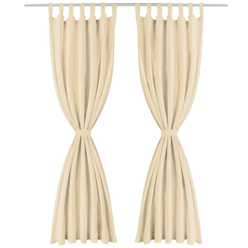 Cortinas de micro-satina Vidaxl con bucles 140x225 cm beige 2 pcs