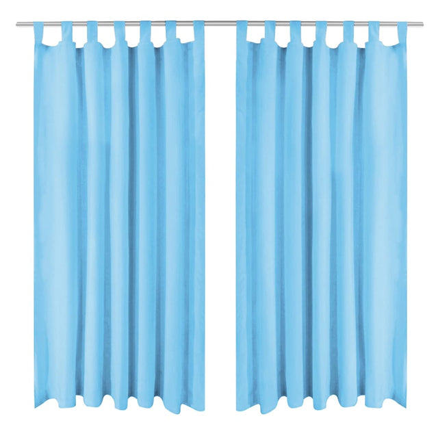 Vidaxl micro-satijnen gordijnen met lussen 140x175 cm turquoise 2 st