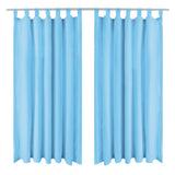 Vidaxl micro-satijnen gordijnen met lussen 140x225 cm turquoise 2 st