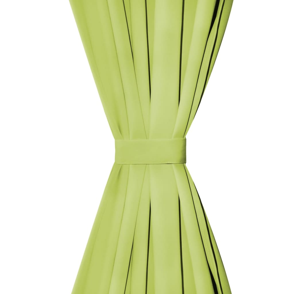 Vidaxl Micro-satin rideaux avec boucles 140x175 cm vert 2 sts