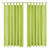 Cortinas de micro-satina Vidaxl con bucles 140x225 cm verde 2 sts