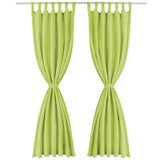 Cortinas de micro-satina Vidaxl con bucles 140x225 cm verde 2 sts