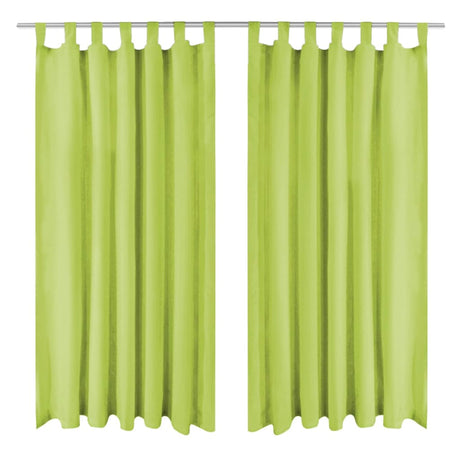 Vidaxl micro-satijnen gordijnen met lussen 140x245 cm groen 2 st