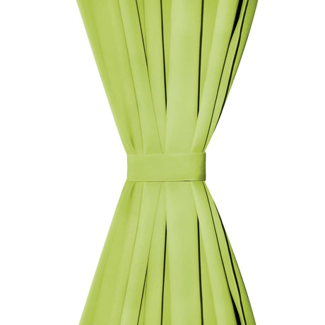 Vidaxl micro-satijnen gordijnen met lussen 140x245 cm groen 2 st