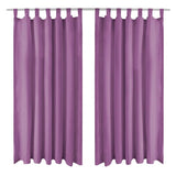 Cortinas de micro-satina Vidaxl con bucles 140x225 cm lila 2 sts