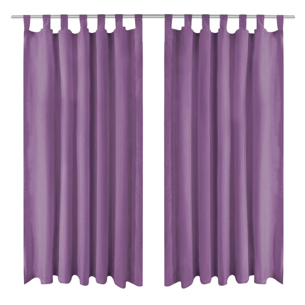 Vidaxl Micro-Satin Curtain med Loops 140x245 cm Lila 2 STS