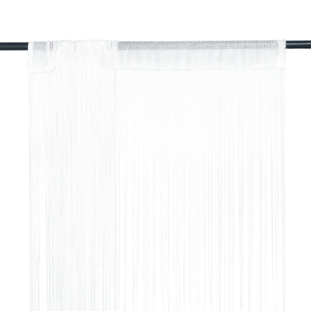 Vidaxl Wire curtains 2 pcs 100x250 cm white