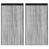 Vidaxl draadgordijnen 2 st 140x250 cm zwart