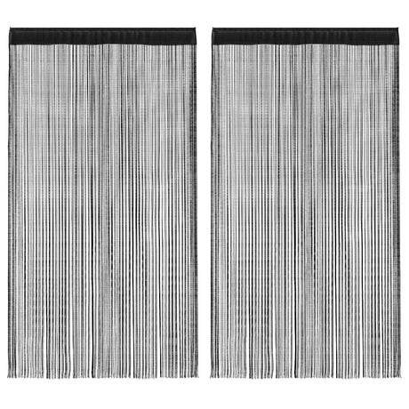 Vidaxl draadgordijnen 2 st 140x250 cm zwart