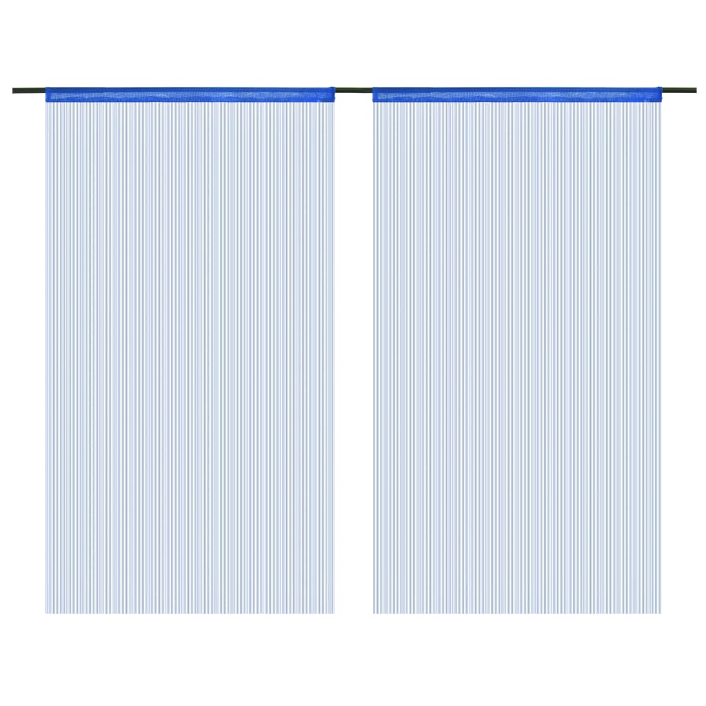 Rideaux de fil vidaxl 140x250 cm bleu 2 pcs