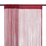 Vidaxl wire curtains 140x250 cm Wine red 2 pcs