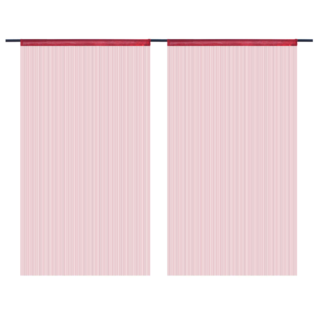 Vidaxl wire curtains 140x250 cm Wine red 2 pcs