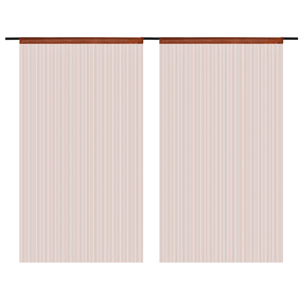 Vidaxl wire curtains 140x250 cm brown 2 pcs