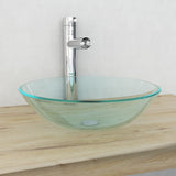 Vidaxl Washbasin hardened glass 42 cm Transparent