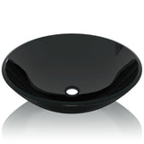 Vidaxl Washbasin hardened glass 42 cm Black