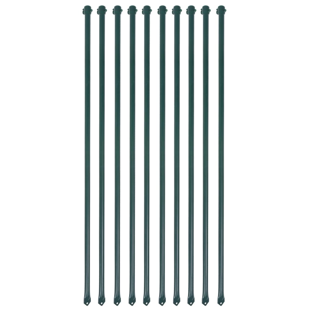 Vidaxl Garden Posts 1 M Metal Green 10 PCS