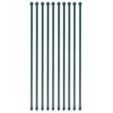 Vidaxl Garden Posts 1 M Metal Green 10 PCS