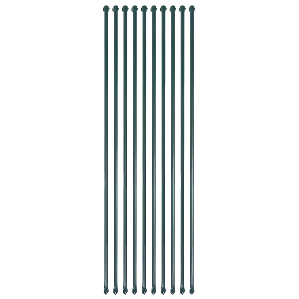 Vidaxl Garden Postes 1.5 M Metal Green 10 PCS