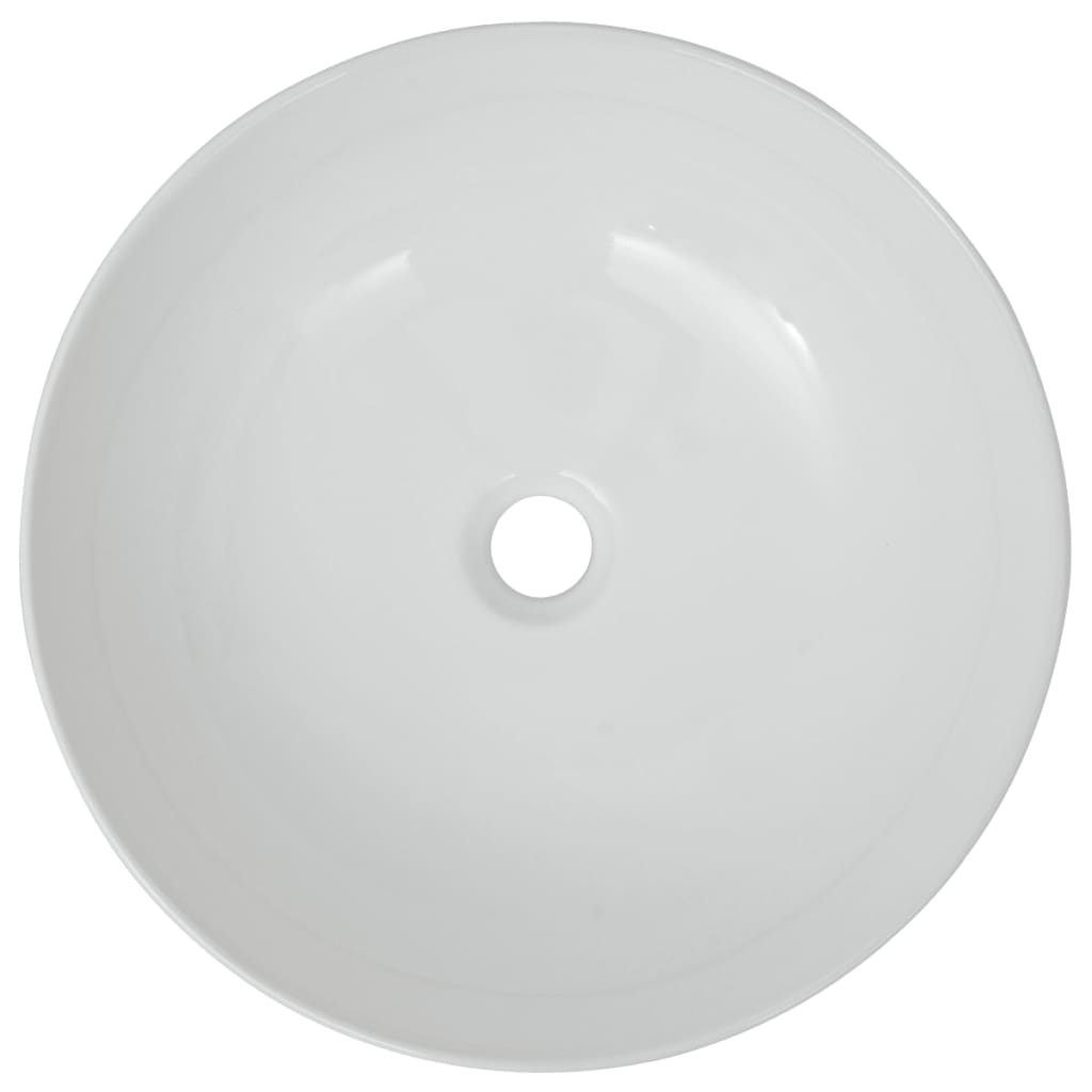 Vidaxl Washbasin okrogla bela 41,5x13,5 cm keramika